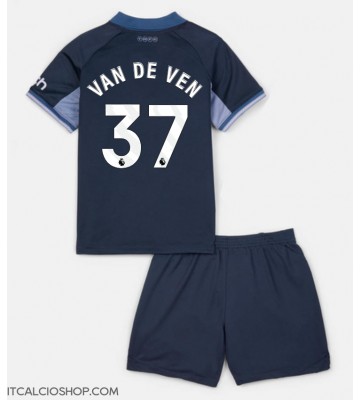 Tottenham Hotspur Micky van de Ven #37 Seconda Maglia Bambino 2023-24 Manica Corta (+ Pantaloni corti)